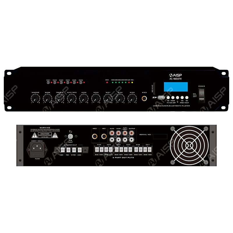AC-460UFH/AC-560UFH/AC-660UFH                              6 Zones 460/560W/660W Mixer Amplifier with MP3, Bluetooth, FM