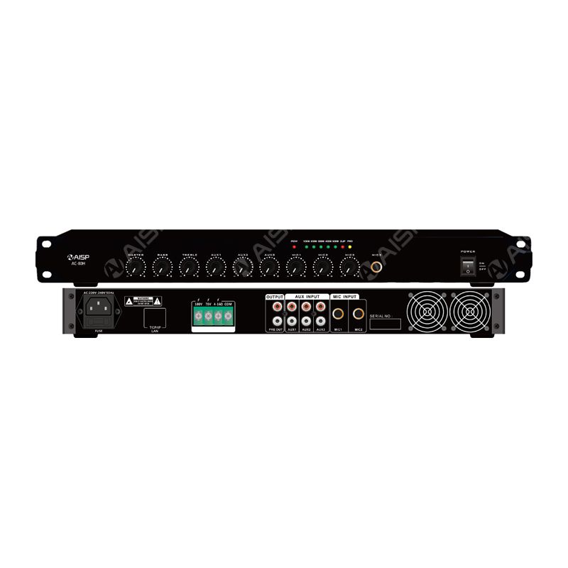 AC-80H/AC-160H/AC-240H/AC-360H/AC-460H/AC-560H/AC-660H 80W/160W/240W/360W/460W/560W/660W Mixer Amplifier with 6 Inputs,3MIC and 3 AUX