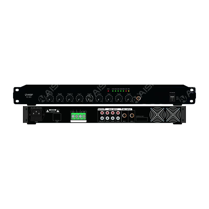 AC-80H/AC-160H/AC-240H/AC-360H/AC-460H/AC-560H/AC-660H 80W/160W/240W/360W/460W/560W/660W Mixer Amplifier with 6 Inputs,3MIC and 3 AUX
