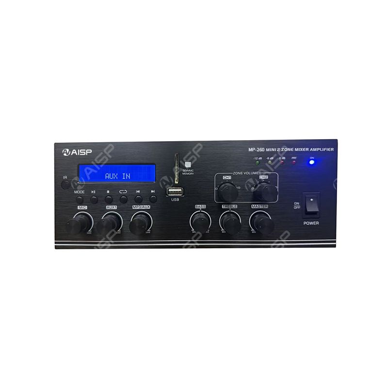 MP-212 120W 2 zones Mixer Amplifier with USB/BT/FM/AUX/SD
