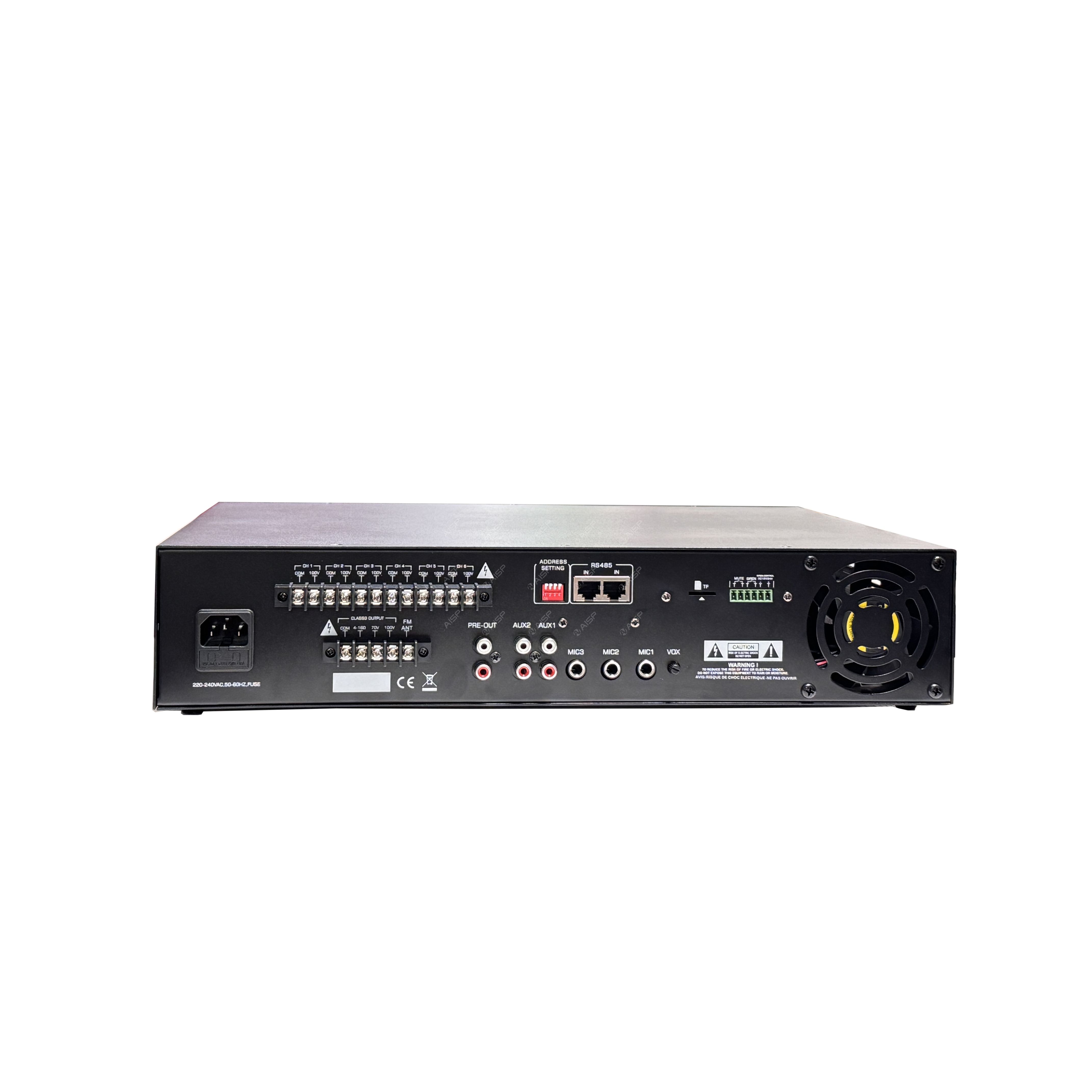 MA-6450M 6 Zone 450W Siren Mixer Amplifier with USB/FM/BT/SD/Handheld MIC
